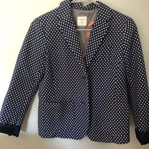 Navy blue polka dot blazer
